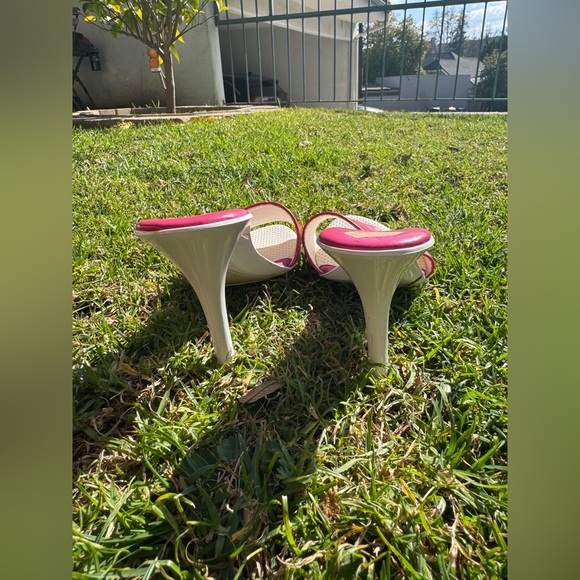 Y2K Vintage Hot Pink Charles David 4 Inch Stiletto Mule Sz 38 - Picture 3 of 8